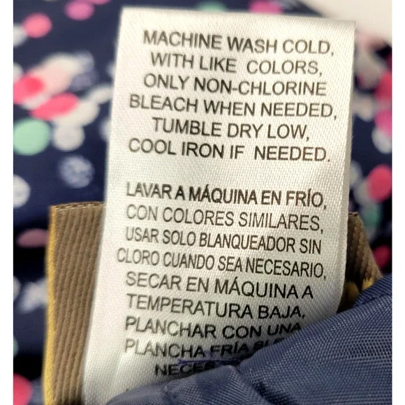 New Roebuck & Co Snow Pants Girls Large 14 Navy Blazer Water Resistant Dots - Picture 15 of 16